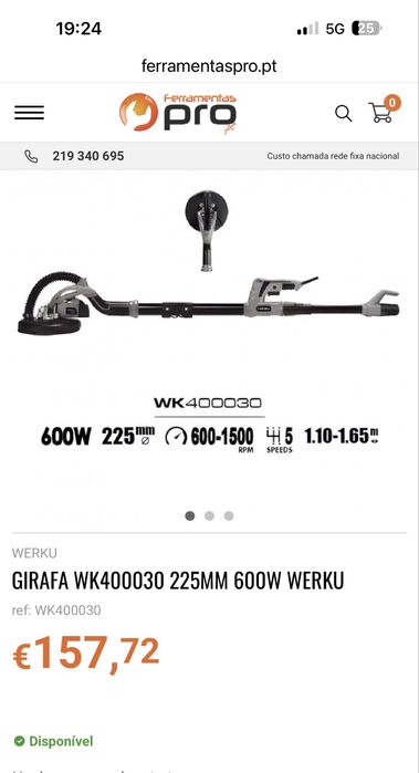 GIRAFA (lixadeira) 225MM 600W - WERKU