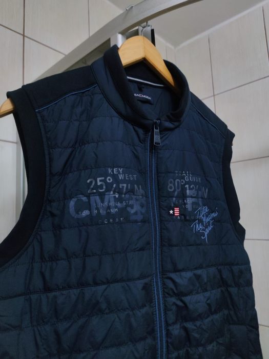 Męska M  kamizelka pikowana marki CASA MODA w kolorze ciemnego granatu