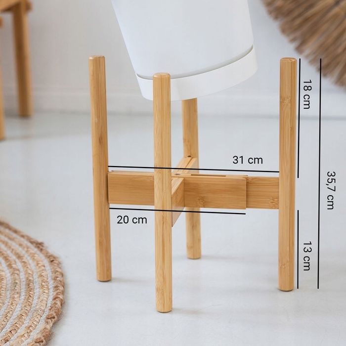 STOJAK NA KWIATY Bambusowy regulowany 35,7 CM – VILLAGO NEST