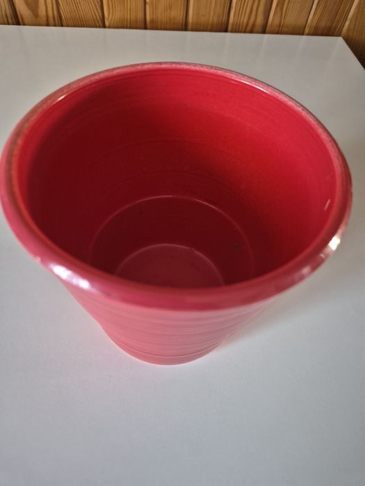 Doniczka osłonka ceramiczna czerwona