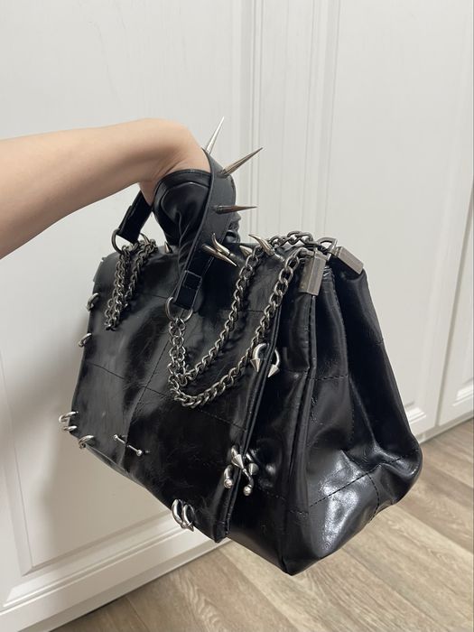 Сумка opium, сумка с шипами, ghotic punk bag, сумка с пирсингом