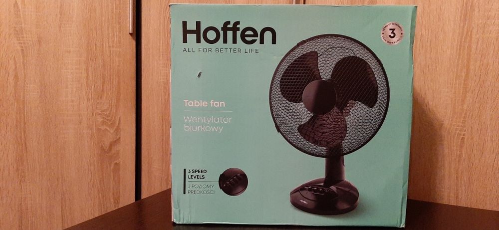Wentylator biurkowy Hoffen 30cm CZARNY