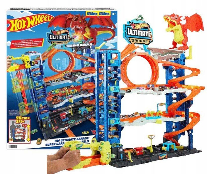 AUTKA Hot Wheels Ultimate garaż 4 piętra ze smokiem