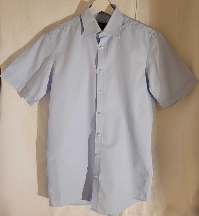 Błękitna koszula męska krótki rękaw Wólczanka