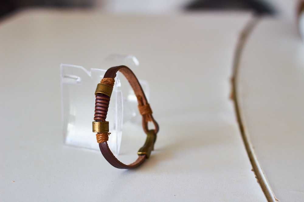 Pulseira Masculina Couro Gancho