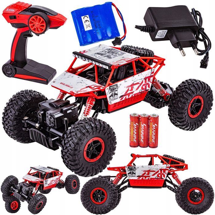 SAMOCHÓD terenowy RC 2.4GHz 1:18 czerwony zdalnie sterowany