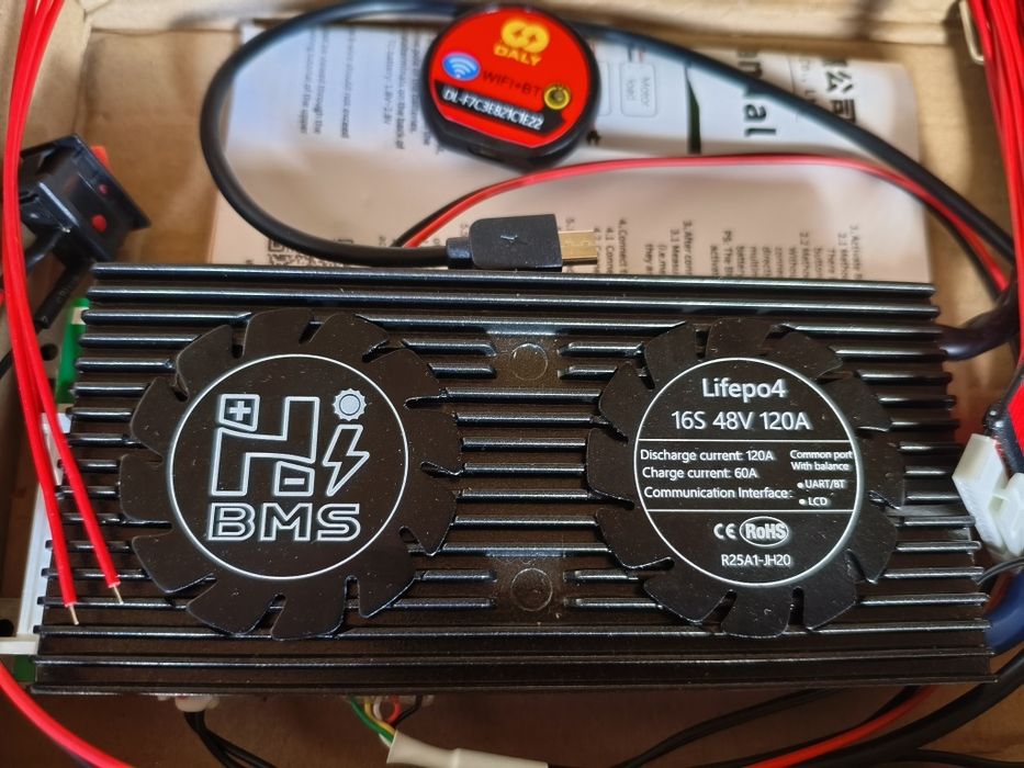 BMS smart плата DaLy для LiFePO4 акумуляторів 48V 16S 120A симетрія з Bluetooth (BMS контролер, БМС плата)