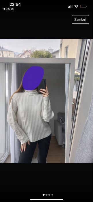 Sweter duży kremowy M/L