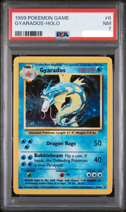 Oryginalna karta Pokemon Base Set GYARADOS BS 6 PSA 7 NEAR MINT