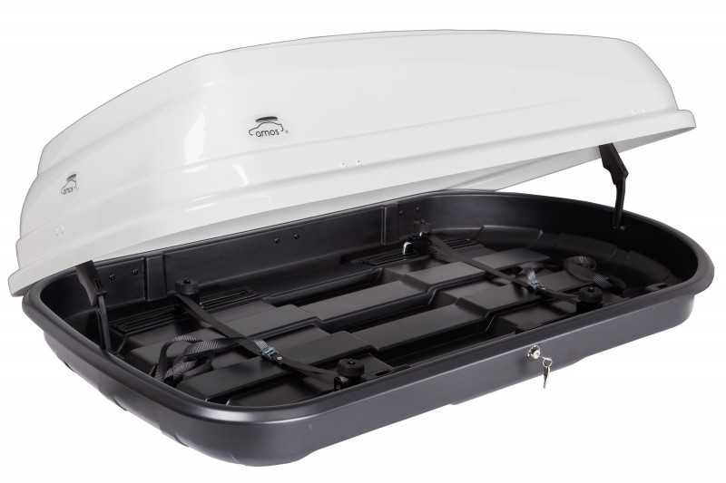 AMOS Bagażnik Box dachowy Kufer Boks bagażowy Travel Pack 400 biały