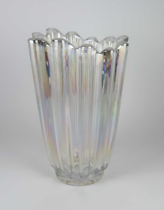 Jarra gomada antiga em vidro Iridescente