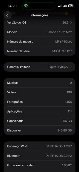 iPhone 17 Pro Max 256 GB Azul – Como Novo | Bateria 100% | Garantia
