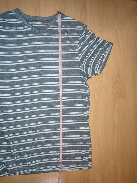 Koszulka męska szary melanż w białe paski