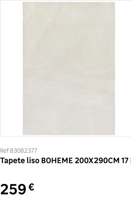 Tapete liso BOHEME 200X290CM 17 BRANCO