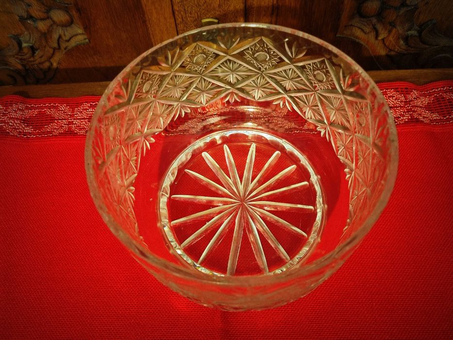 Kryształowa misa - patera - waza-ciężka i solidna - kryształ PRL