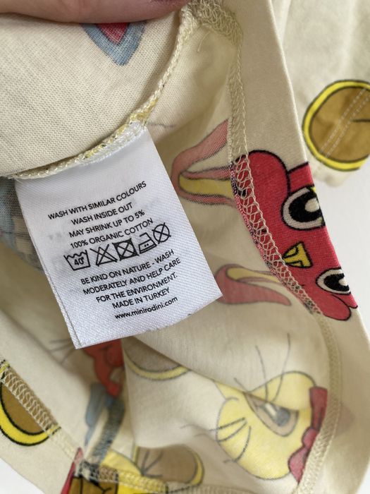 Tshirt mini rodini 56/62 króliki beżowo żółto niebieski
