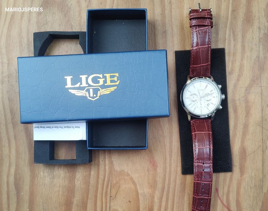 Relógio LIGE , resistente à água