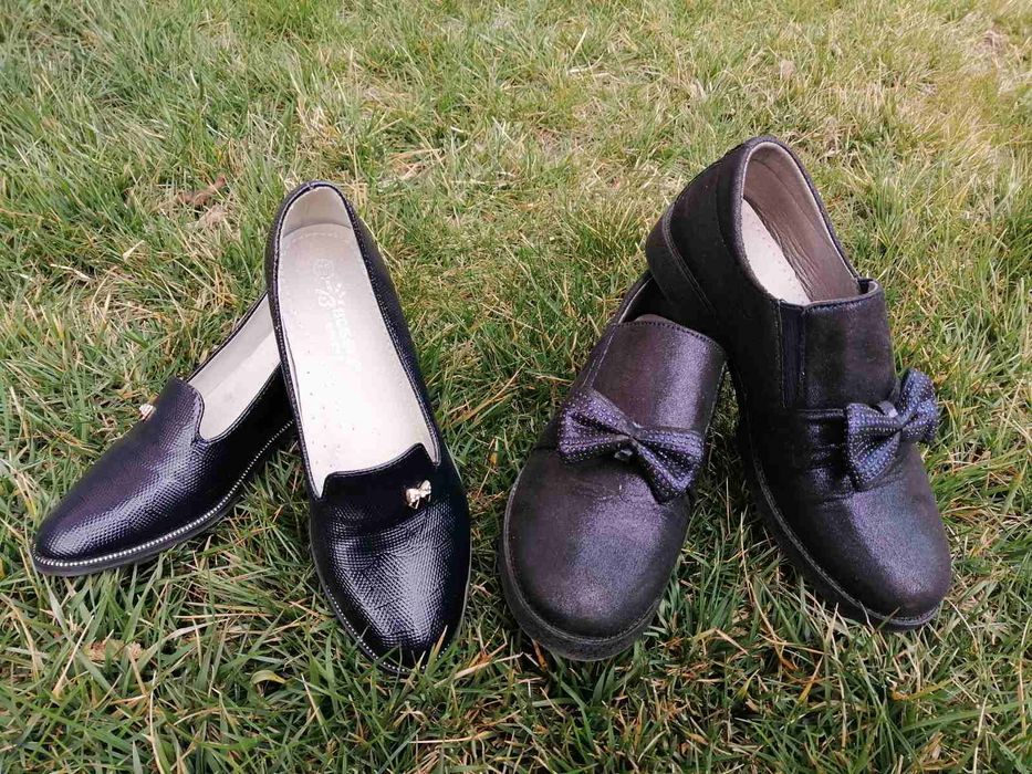 Туфлі на дівчинку, туфлі в школу, сині туфлі, шкільні туфлі