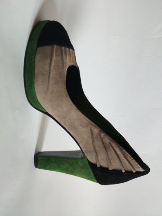 BUTY Damskie R.36 Platforma SLupek Zielony Popiel Lise Lindwig