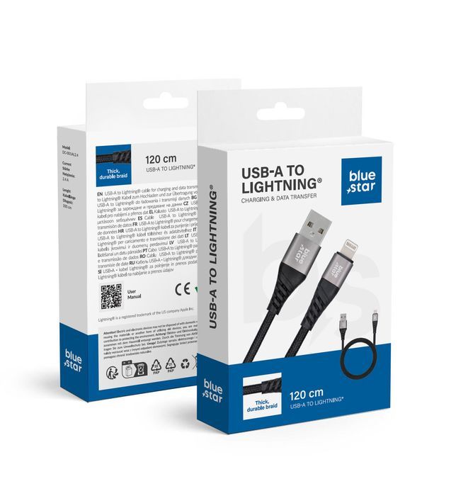 Kabel USB A do Lightning 1,2 m czarne