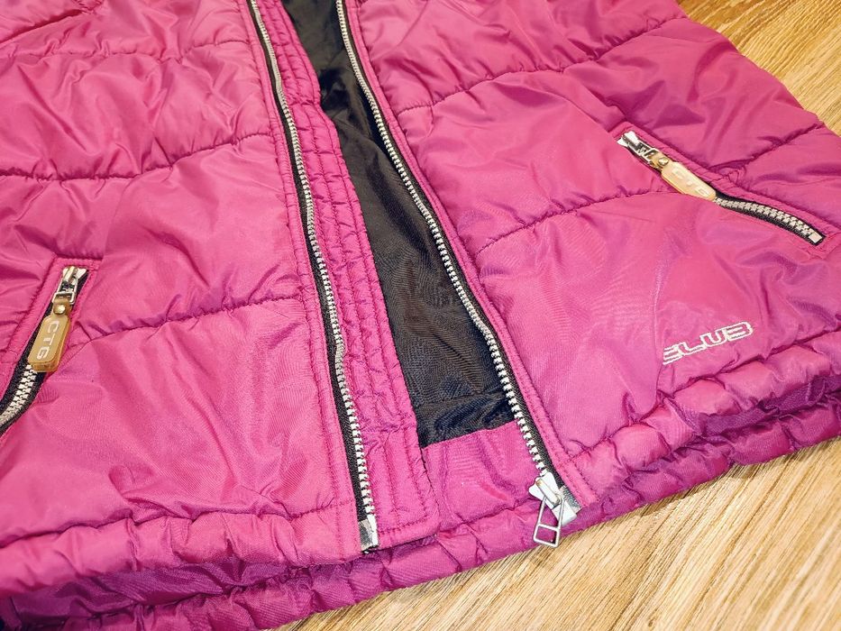 LINDEX lekka kurtka pikowana kaptur odpinany amarantowa pikowana 146