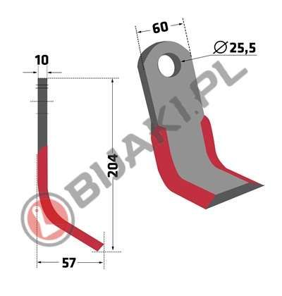 Noże Y NOB-05 kosiarki bijakowej Breviglieri Kuhn Kverneland Maletti