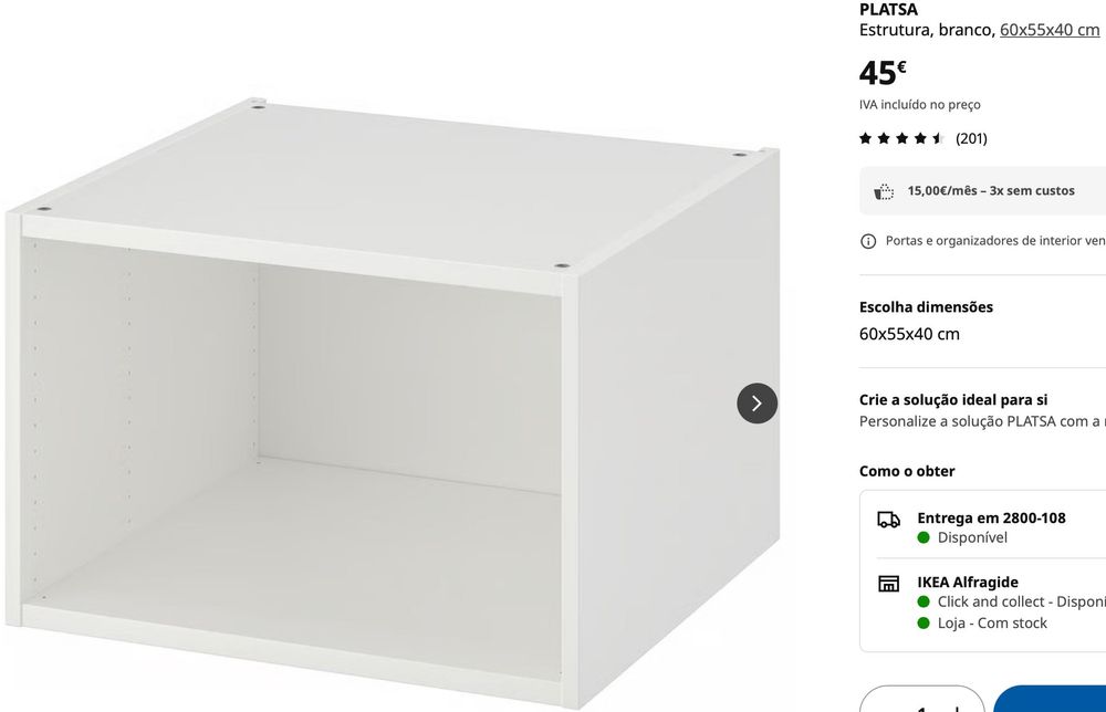 Estrutura Ikea PLATSA