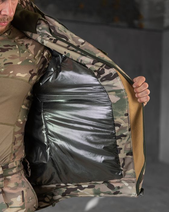 Мультикам костюм зимний военный софтшел утепленная форма бушлат штаны