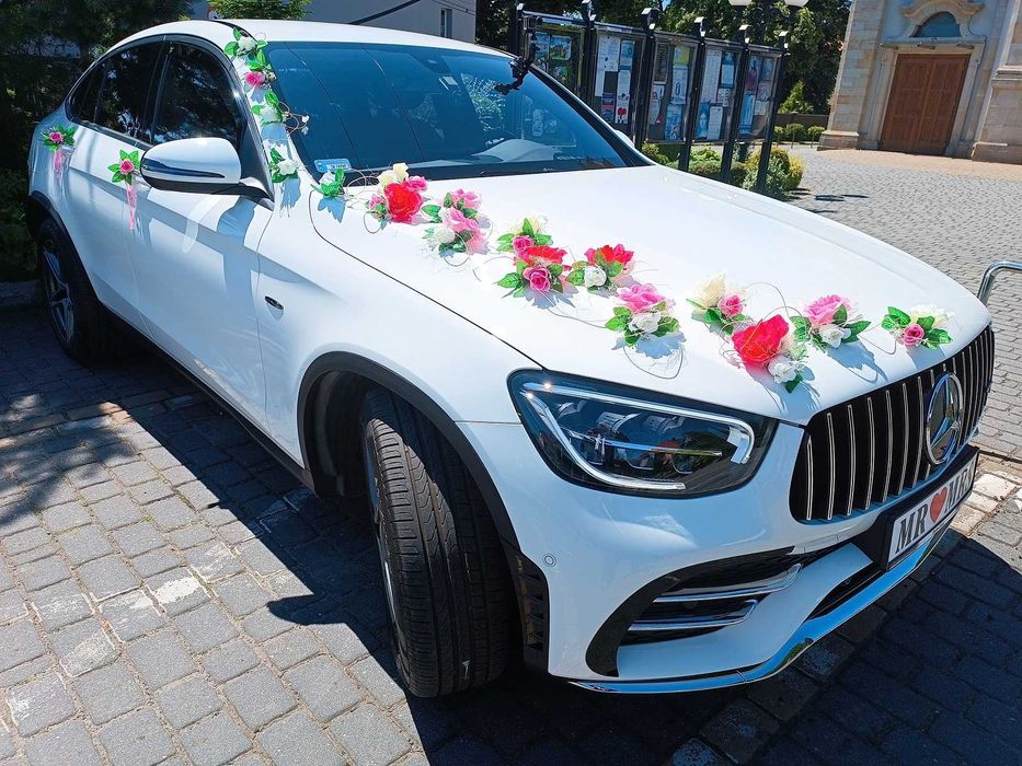 Samochód, auto do ślubu. Mercedes GLC Coupe  pakiet AMG.