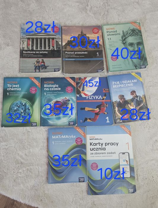 Podreczniki do liceum klasa 1 nowa era i WSiP
