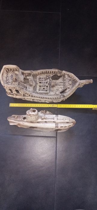 Statki-wraki ozdoby akwariowe