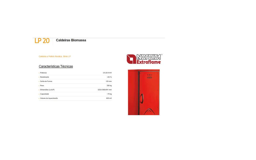 Caldeira a pellets Nordica Extraflame LP20