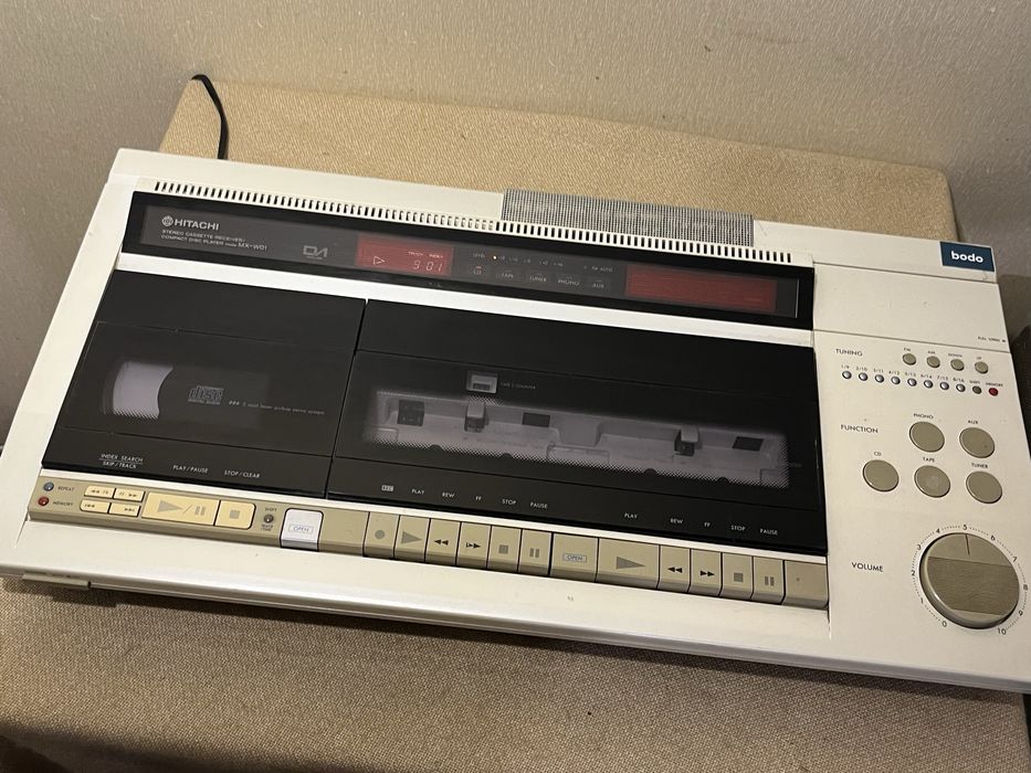 Редкий японский 2-х кассетный CD-ресивер 80-х HITACHI MX-W01