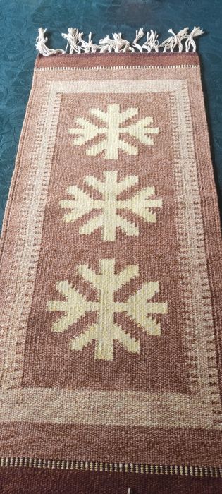 Kilim wełniany gobelin z frędzlami