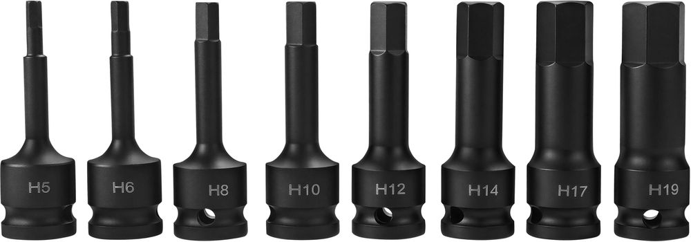 NASADKI UDAROWE imbus HEX IMBUSOWE 1/2" 5-19mm zestaw 8el KD5431