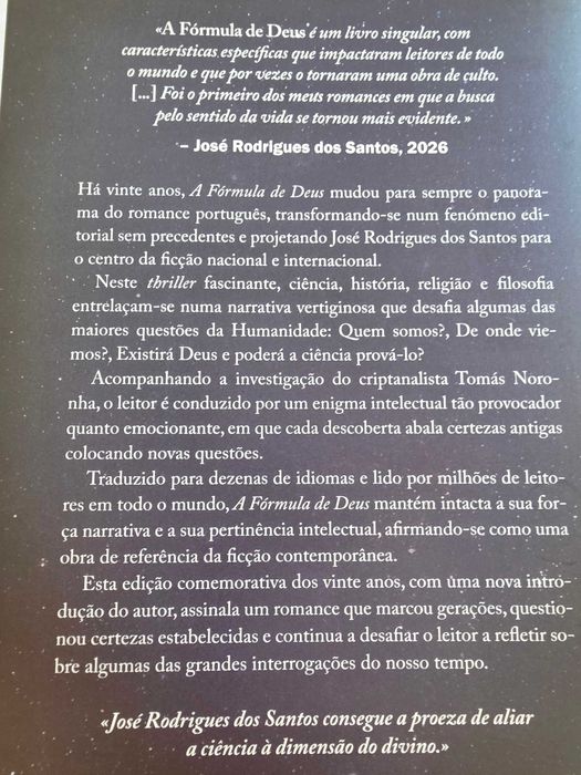Livro de José Rodrigues dos Santos a Fórmula de Deus