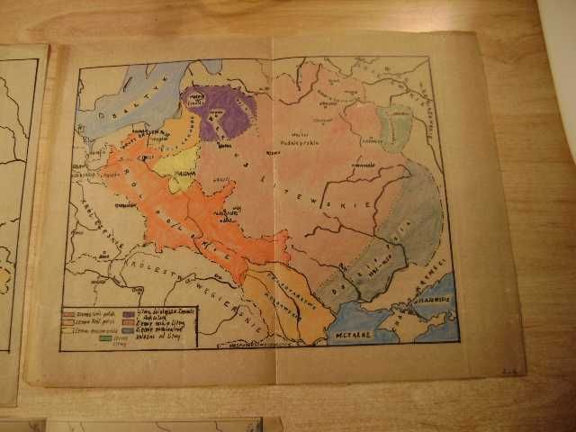 Starocie z PRL Stare dokumenty = Zestaw 3 mapek historycznych na kalce