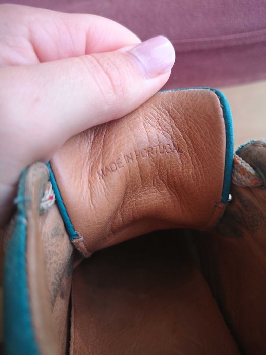 TELYOH zielone trzewiki skórzane Made in Portugal r. 26 (24-25)