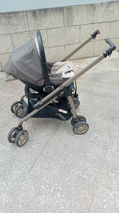 Carrinho de bebé - Trio Bébécar Vogue castanho