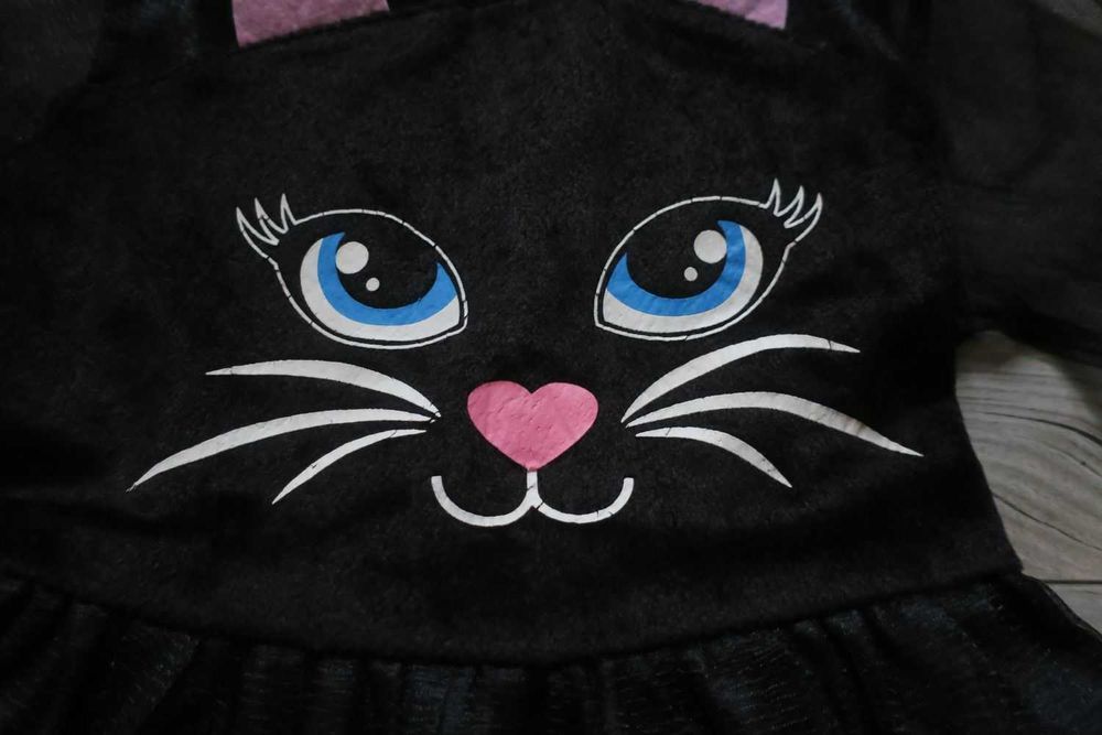 Strój karnawałowy kotka rozm 92-104, 2-4 lata kotek