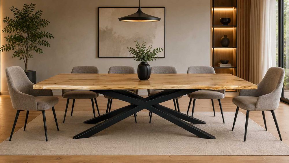 Nowoczesny stół dębowy Pająk | Lite Drewno | Loft | Rozkładany | Producent