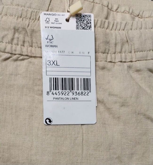 Lniane spodnie 3XL