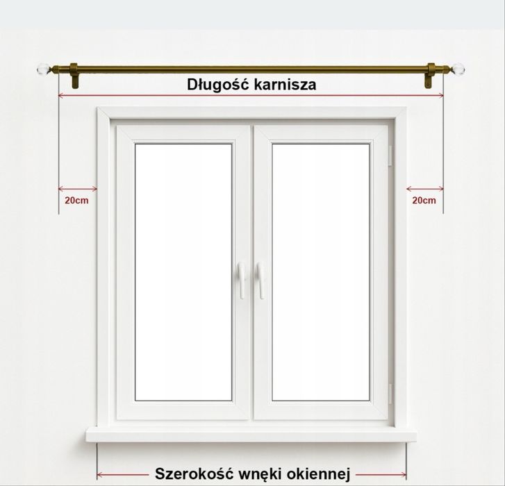 Karnisz  podwójny złoto antyczne z krysztalkami