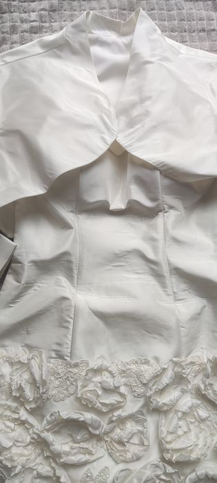 Suknia ślubna mini, ecru, rozm 34-36