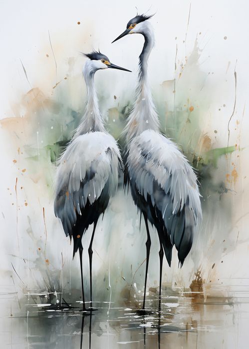 Plakat 50x70cm Tańczące Czaple
