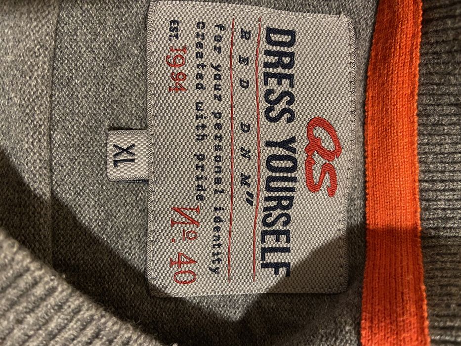 QS Dress yourself XL męski granatowy szary męska bluzka 100% bawełna V