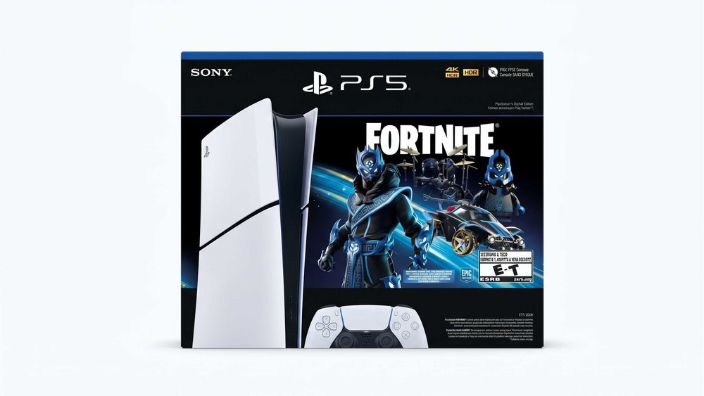 PS5 Slim Digital + 2 pady + pakiet Fortnite | 26 h | gwarancja