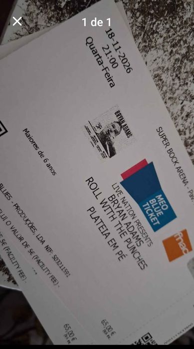 Bilhetes Bryan Adams
