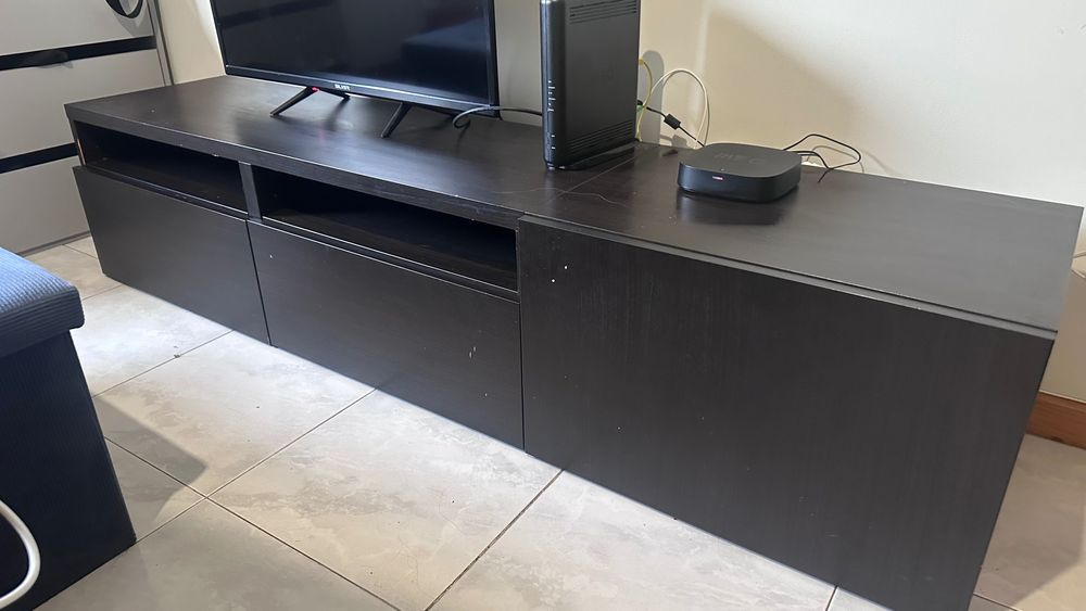 Estante rack para tv preto