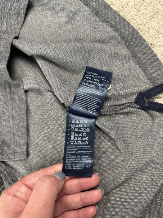 Чоловіча класична котонова сіра та  синя футболка поло tommy hilfiger повсякденне поло